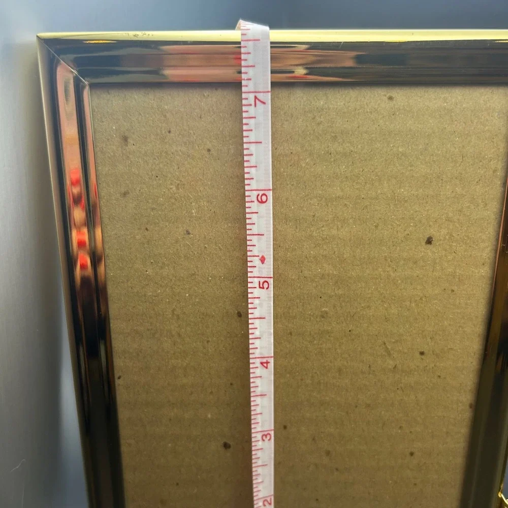 Vintage Gold Metal Double Folding Picture Frame 5x7 Bifold Tabletop